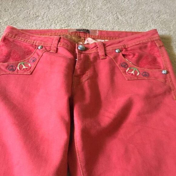 Vtg. Y2k CRYSTAL ROCK by Christian Audigier Denim Jeans Embroidery size 31 - Picture 6 of 10